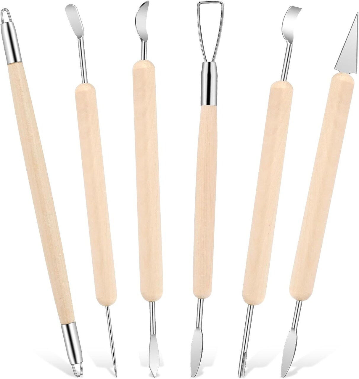 6 PCS Clay Sculpting Tools, Clay Carving Tools Double-Sided Stainless Steel Clays Modeling Tool